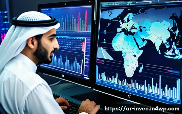 팩터 투자와 시장 행동의 이해 - A detailed digital illustration of a modern Middle Eastern financial analyst, wearing business attir...