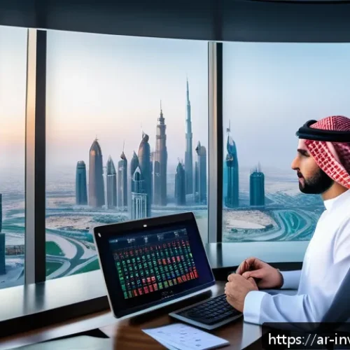 Home 32 팩터 투자에서의 통계적 방법론 - A modern Middle Eastern financial analyst in a sleek office overlooking a Dubai skyline at sunset, i...