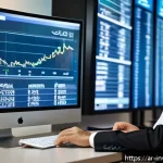Home 23 팩터 투자와 가치 투자 차이점 - A detailed digital workspace scene showing an Arab investor analyzing multiple financial factor indi...